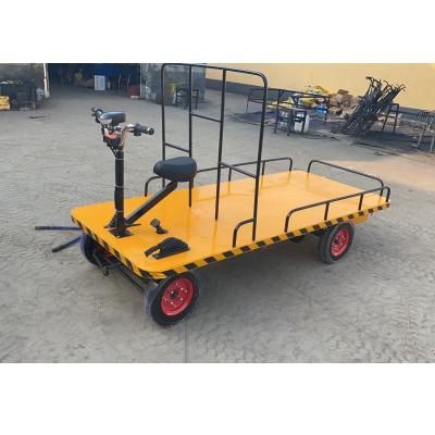 China Hotels Pallet Price Best Truck 4 Wheel Battery Electric Trolley 1 Ton Electric Cargo Flat Carrier for sale