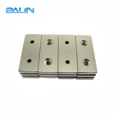 China Industrial Magnet N52 Price Square With Screw Hole Magnet for sale