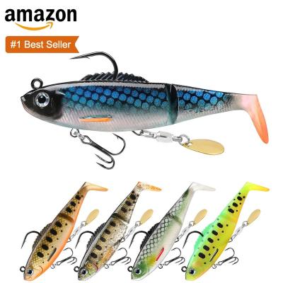 China Truscend Amazon Best Selling Silicon Shad Swimbait High Strength Rubber Soft Tail Paddle Plastic Fishing Lures Baits For Saltwater Freshwater for sale