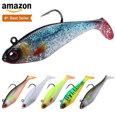 China Best Selling Truscend Amazone Silicon Shad Swimbait Soft Tail Paddle Plastic Fishing Lures For Saltwater Freshwater for sale