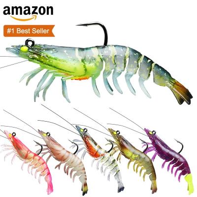 China Bionic Vivid Plastic Prawn Truscend Amazon Prawn Swimbait Bait of High Strength Tilapia Bass Sunfish Bestseller For River for sale