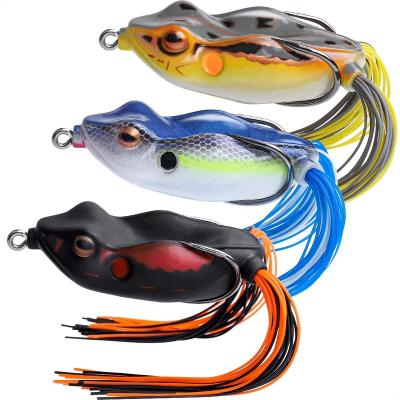 China Truscend supplier high strength wholesale zander walleye cavity floating foam soft weedless topwater floating frog fishing lure for current for sale