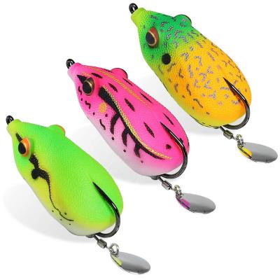 China Truscend Manufacturing Companies High Strength Sunfish Cavity Chunk Floating Foam Soft Weedless Topwater Floating Frog Fishing Lure For River for sale