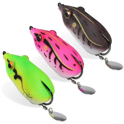 China Truscend High Strength Custom Tilapia Bass Trout Cavity Rubble Floating Foam Soft Solid Weedless Topwater Floating Frog Fishing Lure For Pond for sale