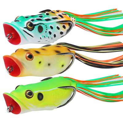 China Truscend Supplier High Strength Muskie Trout Cavity Chunk Floating Soft Solid Weedless Foam Topwater Floating Frog Fishing Lure For Stream for sale