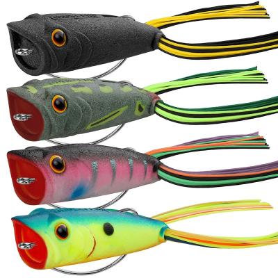 China Wholesale high strength pike crap goongan Truscend hollow crap floating foam soft weedless topwater floating frog fishing lure for river for sale