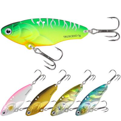 China High Strength Truscend Promote Crap Bass Trout Metal Bait Spoon Blade Vib Crankbait Casting Lipless Spinner Fishing Lure For Saltwater for sale