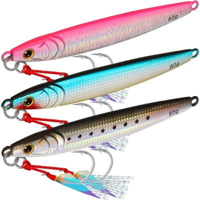 China High Strength Custom Salmon Crappie Metal Salmon Truscend Luminous Vertical Artificial Fast Slow Pitch Casting Fishing Sea Lure for sale