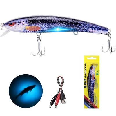 China High Strength Custom Bass Zander LED Perch Truscend Trout Swimbait Hard Robotic Minnow Fishing Sea Lure for sale