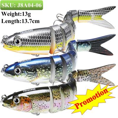 China Wholesale High Strength Walleye Striper Musky Bionic Supplier Truscend Hard Plastic Segmented Multi Joint Fishing Lure For Freshwater for sale