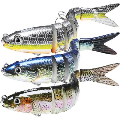 China High Tensile Tilapia Bass Sunfish Bestseller Truscend Amazon Bionic Hard Plastic Swimbait Multi Jointed Lures For Pond for sale