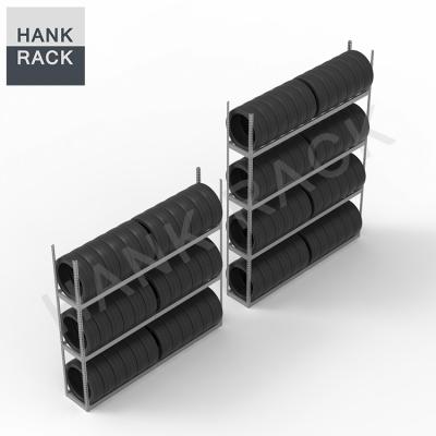 China Warehouse Storage Multi Level Adjustable Boltless Tire Rack Rivet Rack For Tire Storage Display for sale