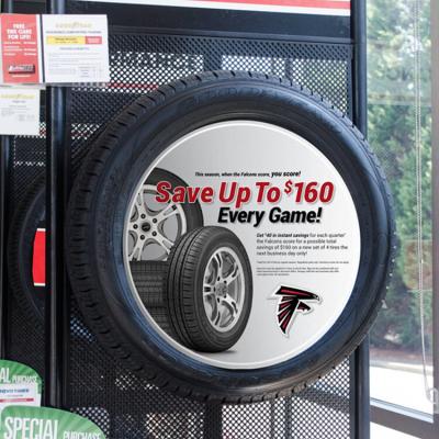 China Tire Display Material PVC Truck Tire Rack Tire Insert Tire Display Center for sale