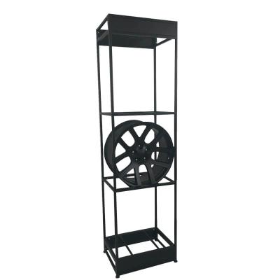 China Black Q235 Powder Coating Steel Alloy Wheel Display Rack for sale