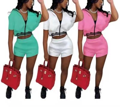 China 2022 New Arrivals Fashion Zipper Breathable Custom Jogger Sets Women Crop Tops Crop Outfits Two Piece Set for sale