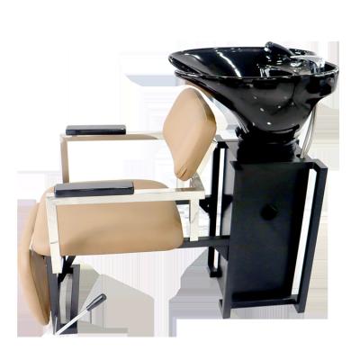 China Modern salon furniture beauty facial hair chair with ceramic basin for sale salon shampoo bowl and hair salon shampoo chair for sale