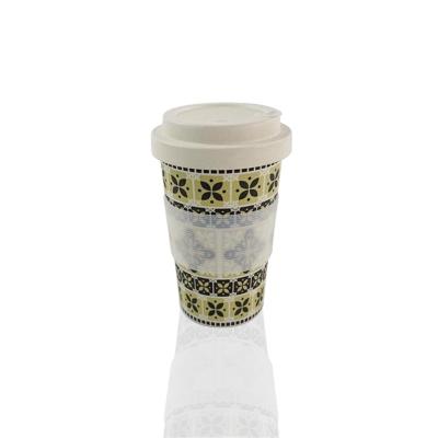 China Eco Friendly Custom Sustainable Travel Cuo Bamboo Fiber Reusable Coffee Cups With Lid for sale