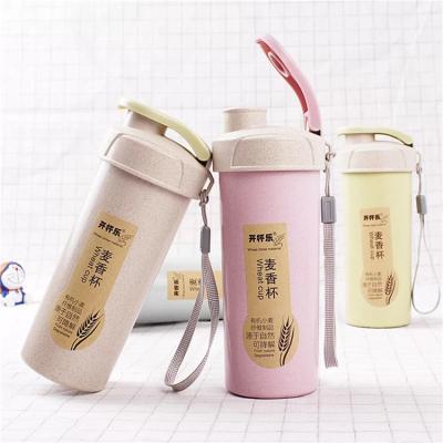 China Sustainable Adults Travel Eco-Friendly Plastic Plant Fiber Straw Wheat Water Bottle for sale