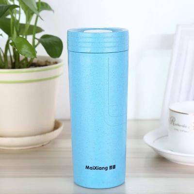 China Sustainable Travel Mug BPA FREE Coffee Mug Biodegradable Wheat Straw Water Bottle for sale