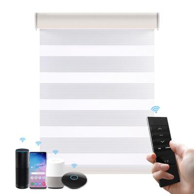 China Environmental Friendly Living Room Smart Window Blackout Motorized Electric Cordless Roller Blinds With Cover Box for sale