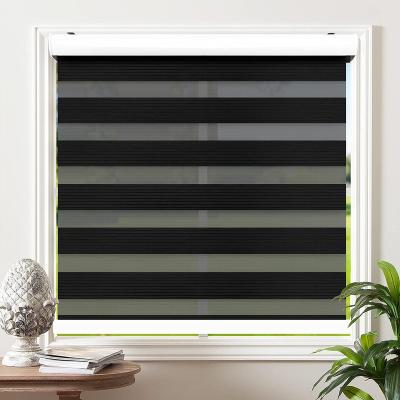 China Environmentally Friendly Horizontal Daytime Night Sunscreen Window Sunlight Zebra Roller Shades Indoor Shades Shutters for sale