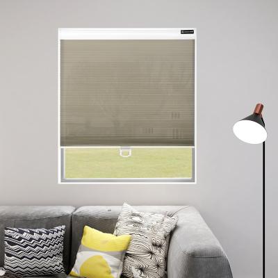 China Custom Environmental Friendly Manual Cordless Cell Double Layer Components Plissee Honeycomb Blind Shades for sale