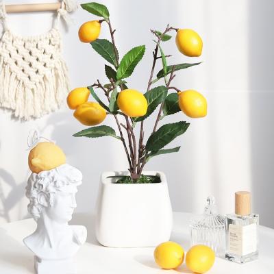 China China Wholesale Price Environmental Protection Artificial Lemon Tree Artificial Fruit Decoration Potted Plant for sale