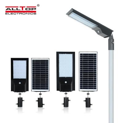 China Garden ALLTOP Smart 9 14W High Power Lithium Battery All In One Solar Led Street Light With Solar Panel for sale