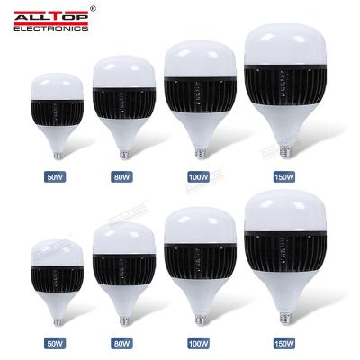 China ALLTOP Residential High Lumen Base E27 E40 B22 Aluminum Warehouse 50w 80w 100w 150w Electric Bulb Light for sale