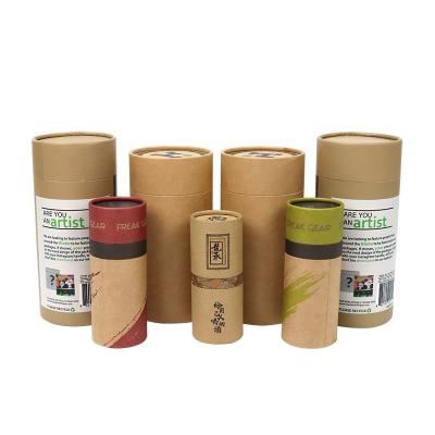 China Eco Friendly Recycled OEM Kraft Paper Tea Round Box Paper Tube Cylinder Materials Custom Logo Food Matte Packaging for sale