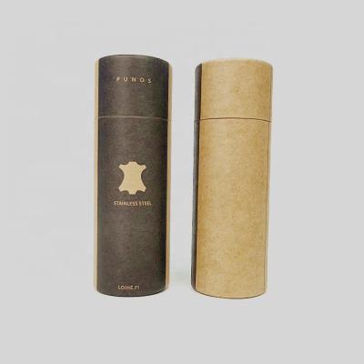 China New Design Materials Stainless Steel Fork Package Recycled Biodegradable Kraft Paper Tube Box Packaging for sale