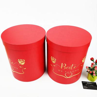 China Recycled Materials Packaging Rose Waterproof Cardboard Round Flower Professional Packing Box for sale