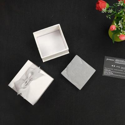 China High Quality Recyclable Rigid Lid Base Cardboard Paper Gift Jewelry Paper Box Packaging With Ribbon for sale