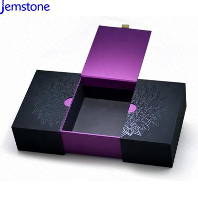 China Jemstone Recyclable Hard Rigid Cardboard Drawer Packaging Custom Printing Luxury Paper Box With Handle for sale