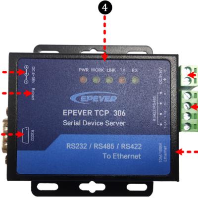 China Solar controller EPEVER TCP 306 serial device server connecting with EPEVER solar controller inverter, and inverter/charger for sale