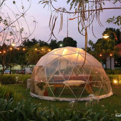 China Hot Selling Steel+PVC Cloth PVC Dome Tent Geodesic Igloo Transparent Dome Tent glamping tent for garden for sale