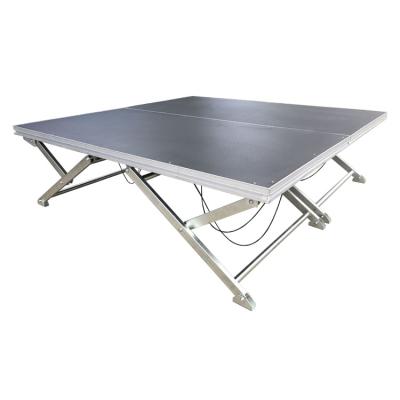 China Durable X Scissor Form 1m x 2m Aluminum Portable Folding Stage Platform for sale