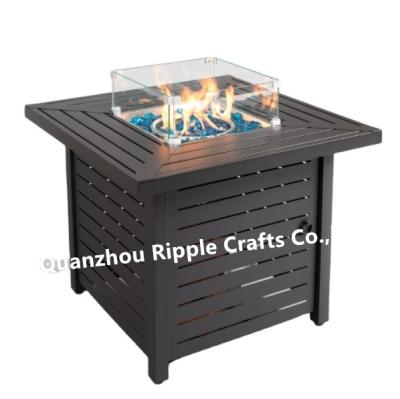 China Outdoor Stove Propane Stove Heater Outdoor Gas Fire Square Pit Table with Windshield Cover and Heater Stone Surface 30 Inches 30-45 Days for sale