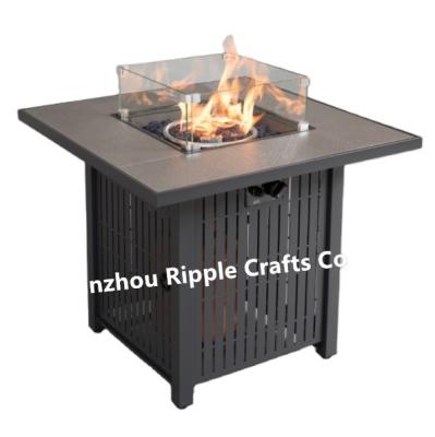 China Outdoor Heater Pulse Switch Tile Table Top 40000 Btu Propane Stove Gas Fire Pit Outdoor Table with Volcanic Stone and Rain Cover for sale