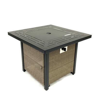 China Stocked Whole Fire Pit Table Outdoor Propane Gas Fire Pit Supply Square For Yard Balcony Garden Terrace for sale