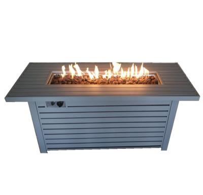 China Wholesale Fire Resistant Stocked Gas Fire Pit Table Outdoor Natural Gas Pit Rectangle Fire Pit For Backyard for sale