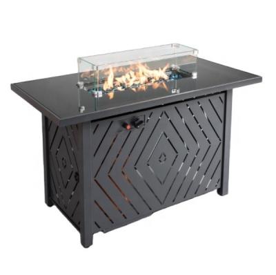 China 50000 Btu Magnesium Oxide Patio Gas Fire Pit Table Garden Office Funiture Outdoor Heater Set Smokeless Fire Pit Table for sale