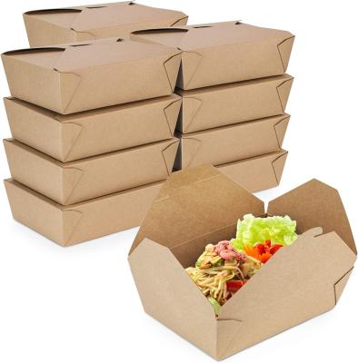 China Recyclable Custom Multiple Sizes Kraft Takeaway Food Paper Packaging Box For Fried Chicken Shop for sale