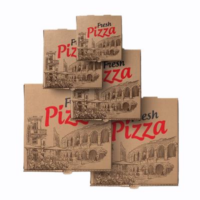 China Recycled Materials 7 8 9 10 14 Inch Cheap Price Custom Printed Package Food Grade Food Storage Pizza Packaging Box for sale