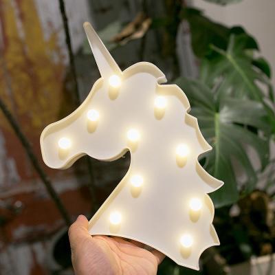 China Home Lighting Decoration Unicorn LED Night Lamp Marquee Light Table Decor for sale