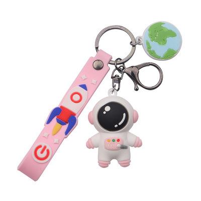 China Cute Cartoon Rubber Silicone Mini Astronauts Decoration Fashion 3d Pop Chain Key Push for sale