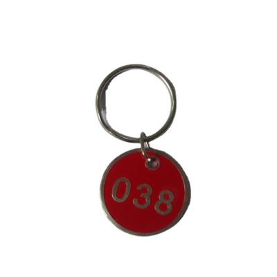 China Custom Cheap Key Indicators Round High Quality Design Round Metal Logo Colorful Room Numuber Key Chain For Hotel for sale