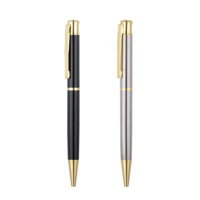 China Fashion Metal Pen Promotional Rotating Black Blue Oily Ink Ball Pen For Promotion Gifts for sale