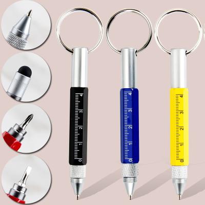 China Outdoor Fashion Key Chain Logo Promotion Gift 4in1 Pen Custom Multi Functional Capacity Written With Screwdriver for sale