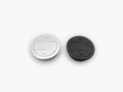 China Grey / Black Plastic desk cable hole cover , Furniture hardware parts for sale